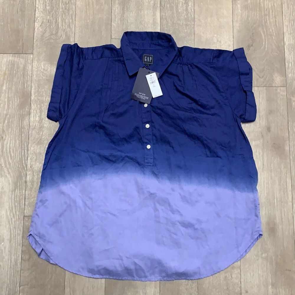 Womens Nwt GAP Tie Dye Lightweight Collared Tunic Shirt‎ Top